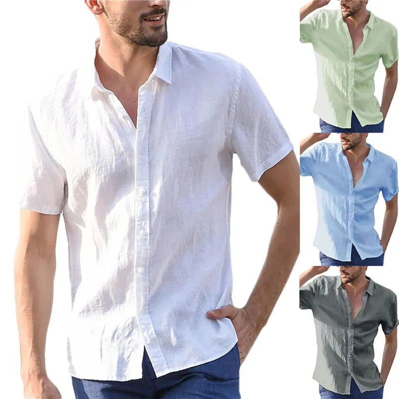 Summer Cotton Linen Shirts Casual — Swuffy