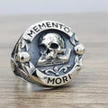Nuvora Goth Vintage Ethic Memento Letter Skull Ring — Nuvora