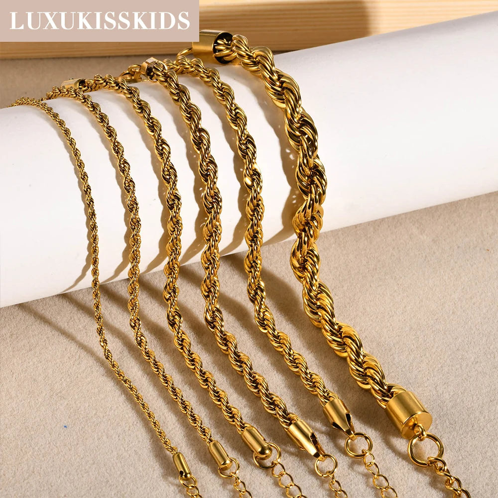 Luxukisskids Stainless Bracelets Twist Chains — Swuffy