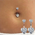 Zircon Heart Belly Button Rings — Swuffy