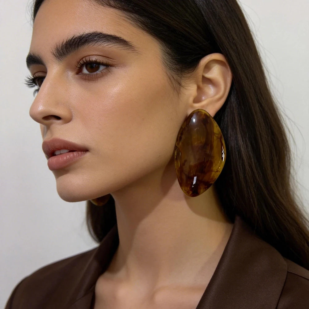Vintage Dangle Earrings Acrylic Geometric — Swuffy