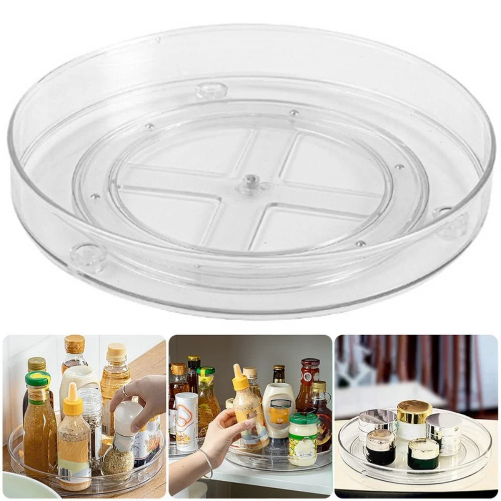 Turntable Organizer Multifunction Clear Rotating — Swuffy