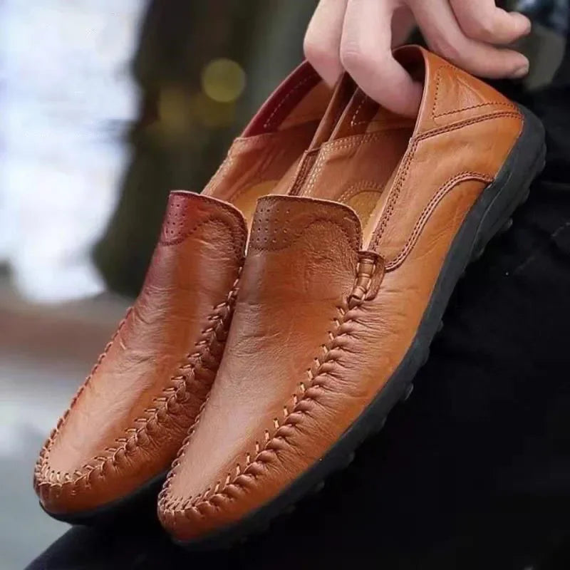 Shoes Leather Spring Loafers Slip — Swuffy