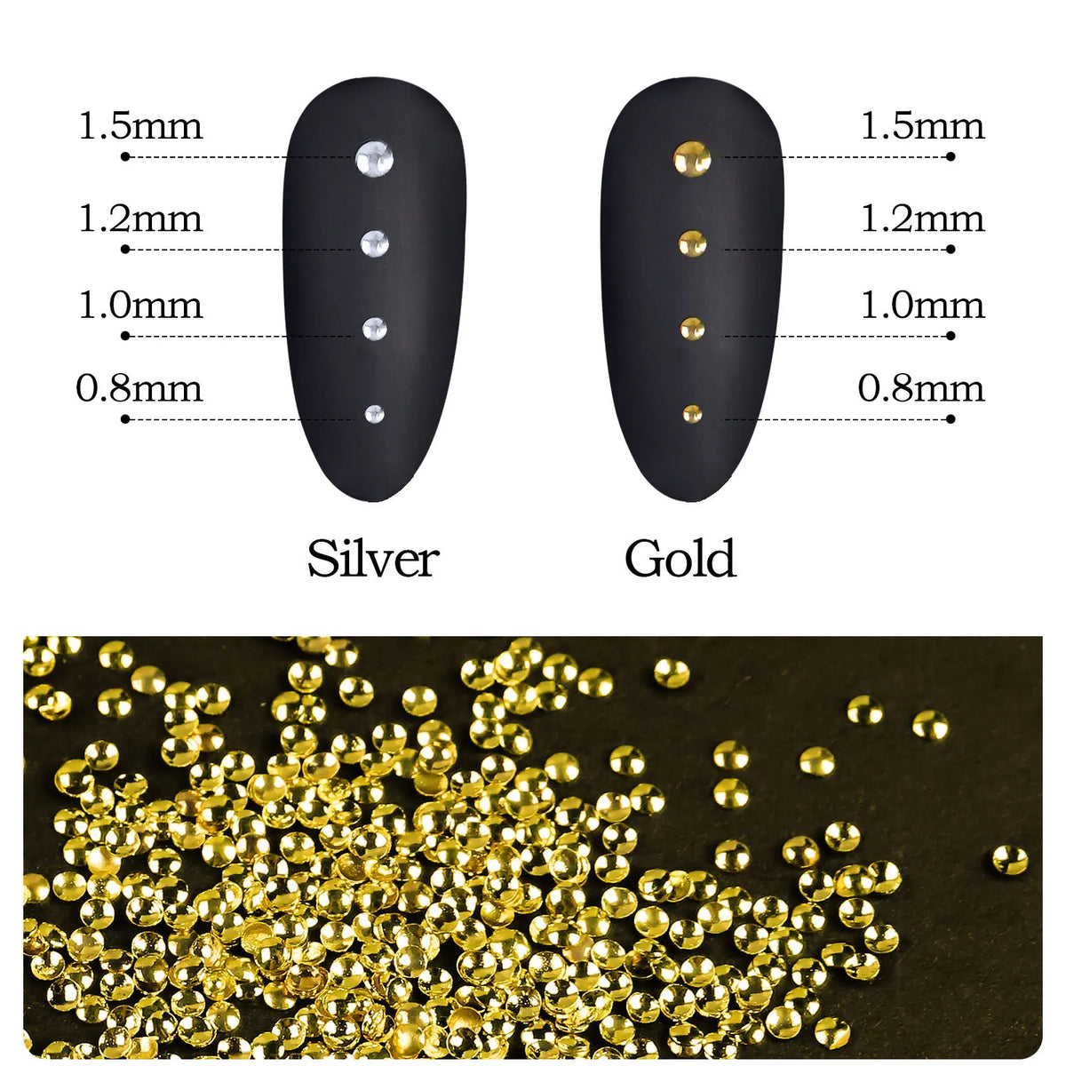 Gold Silver Tiny Hollow Semi — Swuffy