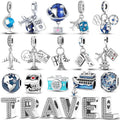 Charm Silver Travel Airplane Earth — Swuffy