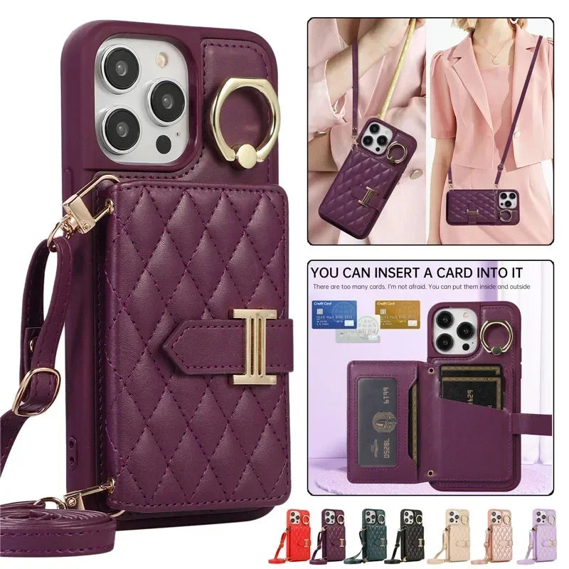 Lanyard Leather Wallet Card Phone — Swuffy