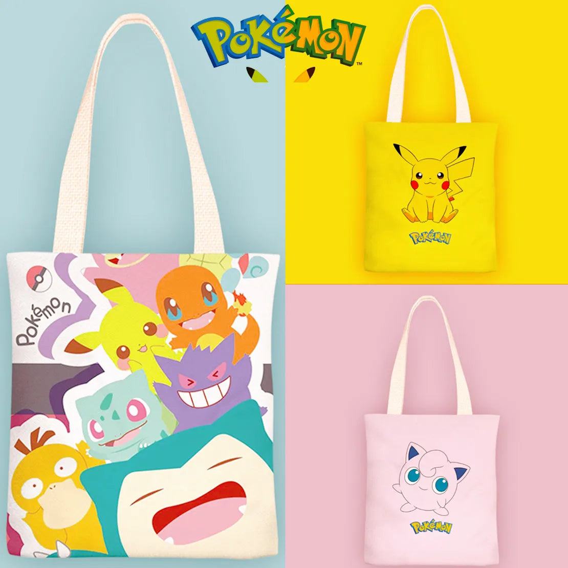 Pikachu Canvas Shoulder Bags Pikachu — Swuffy