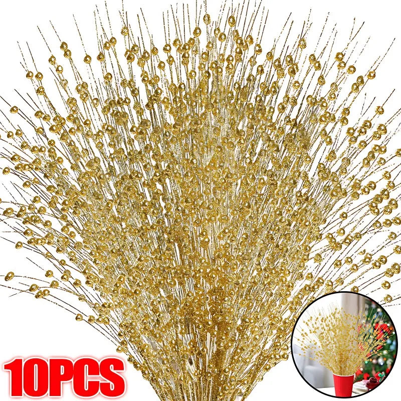 Gold Christmas Decorative Flash Artificial — Swuffy