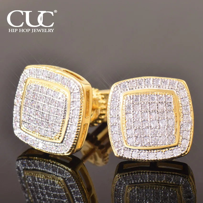 Cuc Square Stud Earring Iced — Swuffy