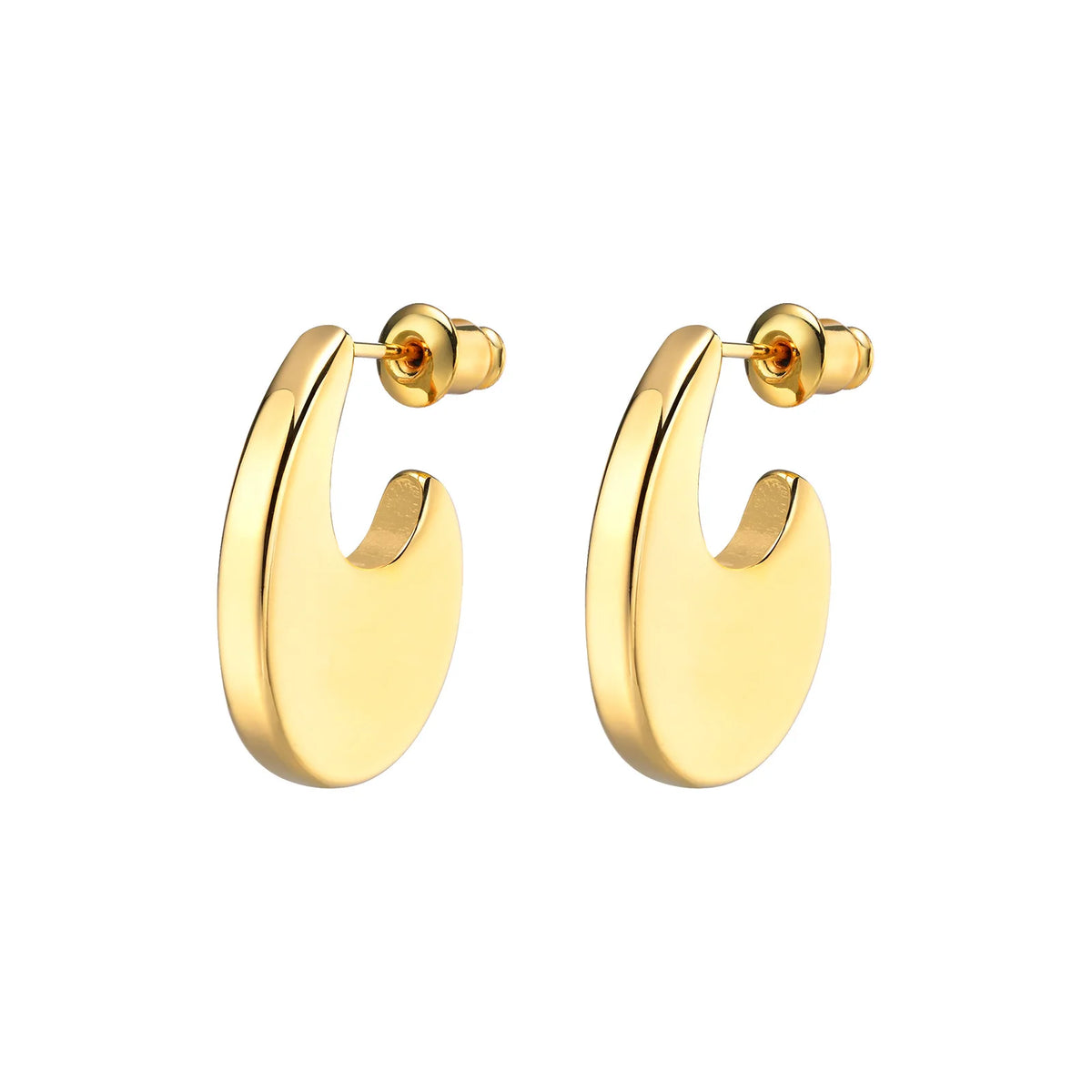 Minimalist Hoop Earring Chunky Geometric — Swuffy