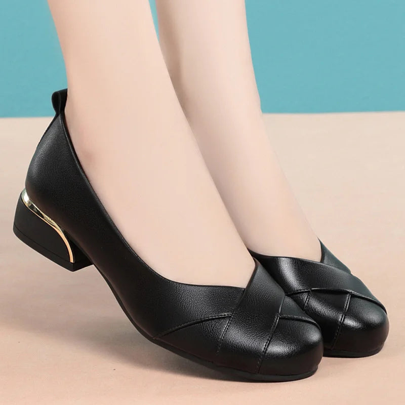 Low Leather Shoes Lady Suit — Swuffy