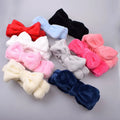Solid Bow Headbands Coral Fleece — Swuffy