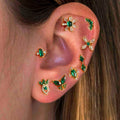 Stainless Steel Zircon Piercing Earrings — Swuffy