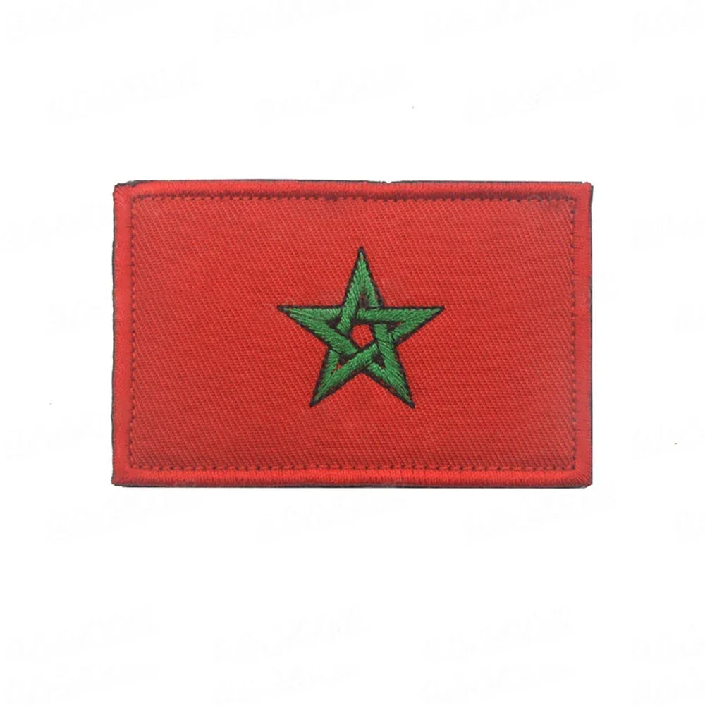 Moroccan National Flag Patches Embroidered — Swuffy