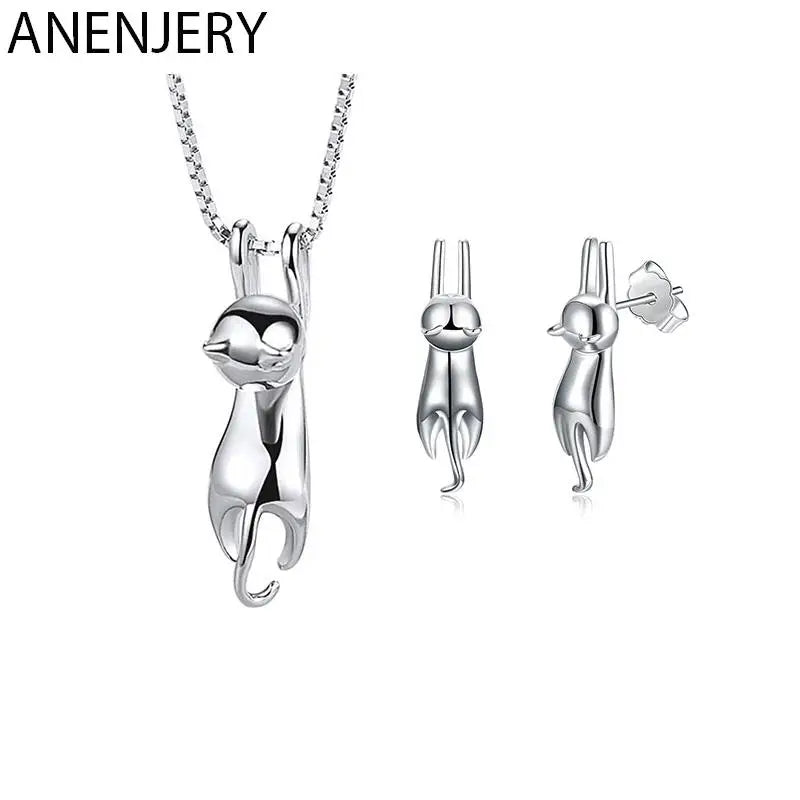 Cat Necklace & Earring Set — Swuffy