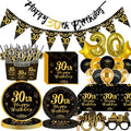 Black Gold Disposable Tableware Birthday — Swuffy