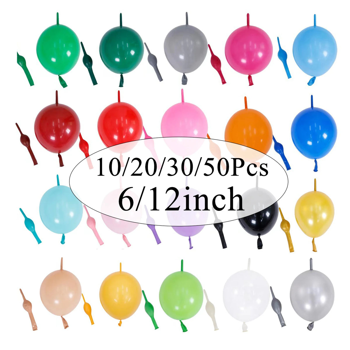 Linking Balloons Inch Pastel Latex — Swuffy