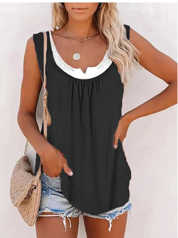 Nuvora Summer Ladies Casual Loose Solid Color Patchwork — Nuvora