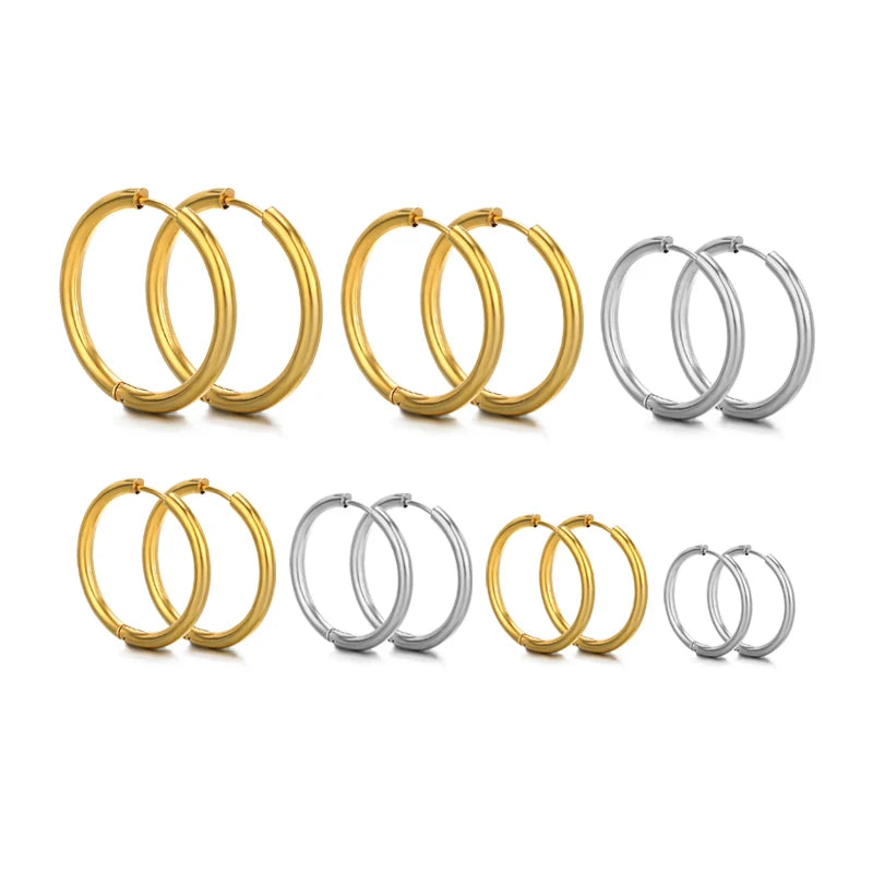Stainless Steel Hoop Earrings Punk — Swuffy