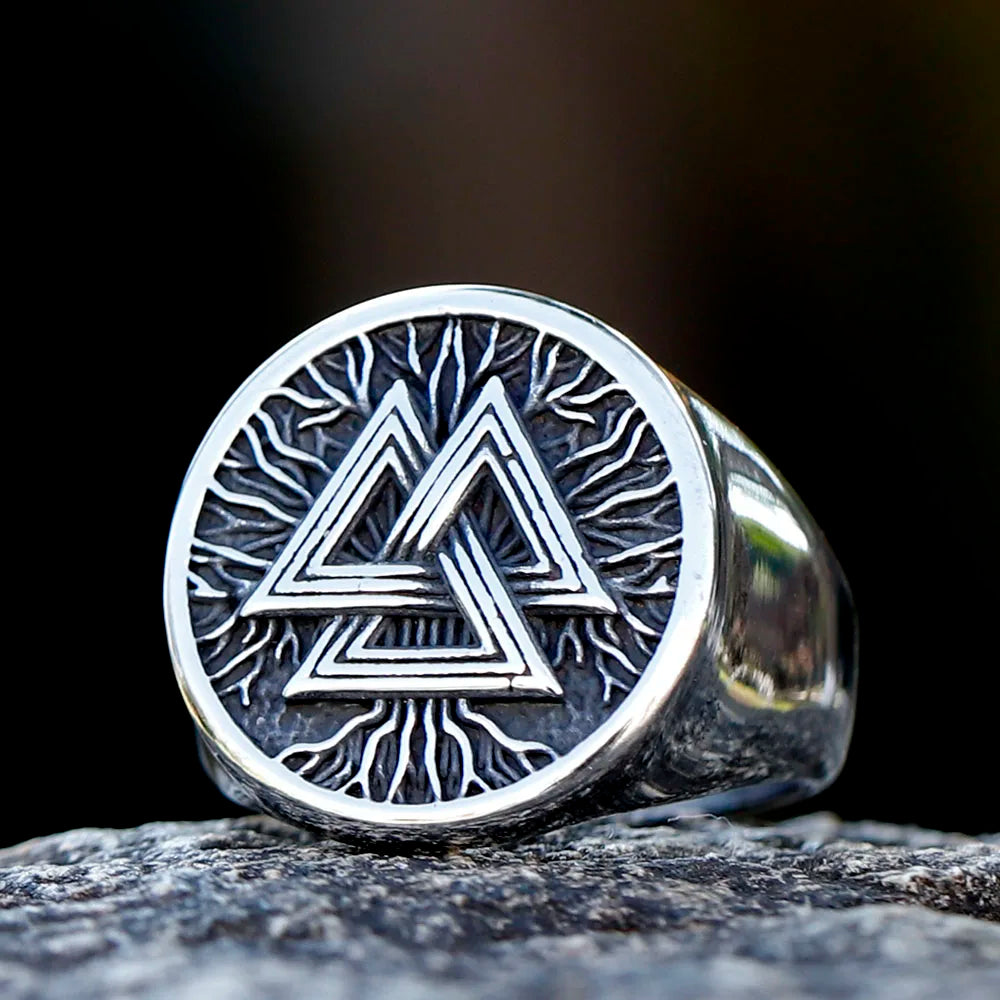 Stainless Steel Viking Valknut Ring — Swuffy