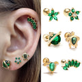 Stainless Steel Stud Earring Green — Swuffy