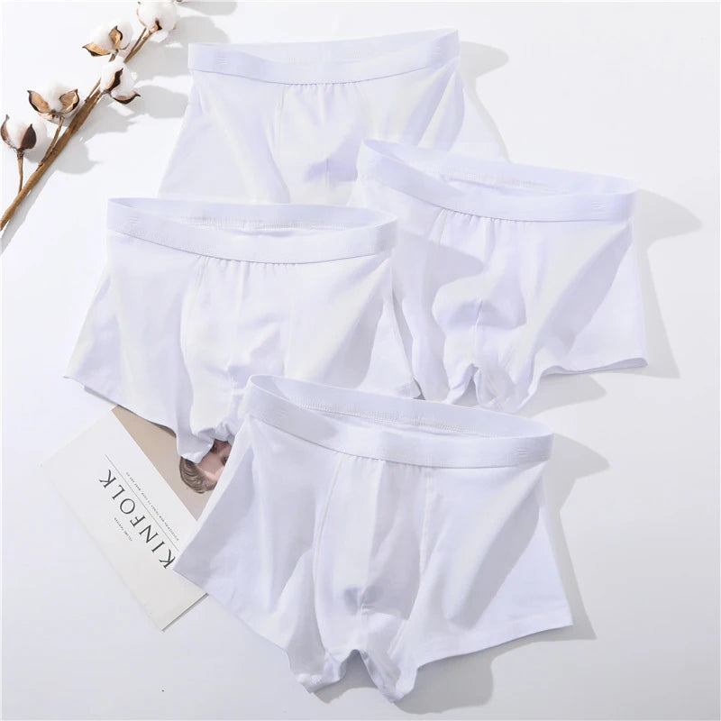 Underwears Cotton Boxers Shorts White — Swuffy