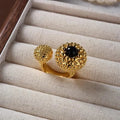 Vintage Gold Plated Black Agate — Swuffy