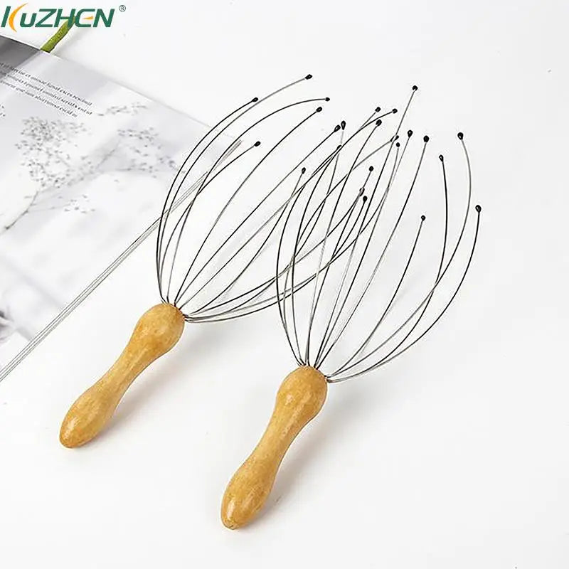 Wooden Handle Octopus Head Massager — Swuffy