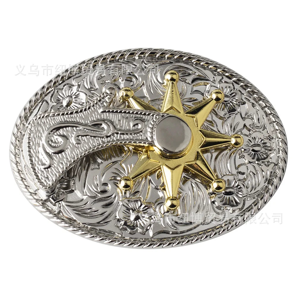 Oval Spur Belt Buckle Golden — Swuffy