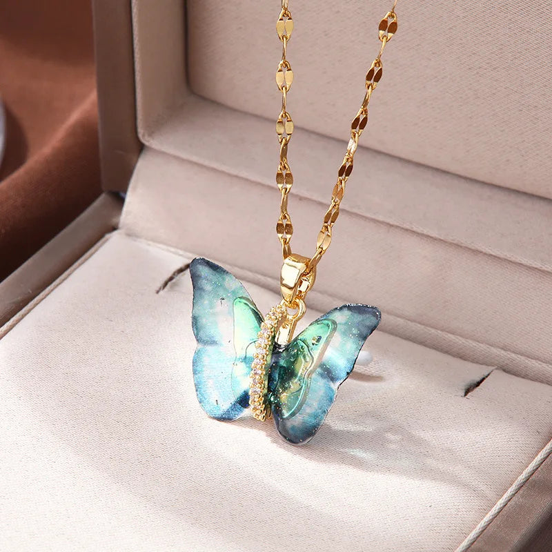 Gorgeous Butterfly Zircon Copper Pendant — Swuffy
