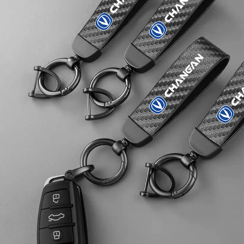Carbon Leather Car Keychain Chain — Swuffy