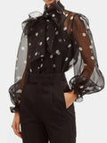 Nuvora Women S Elegant Lantern Sleeve Shirt Chiffon — Nuvora