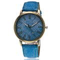 Nuvora Retro Leather Roman Scale Quartz Women Casual — Nuvora
