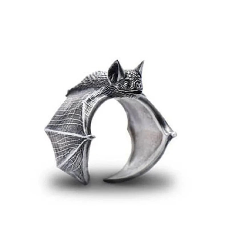 Retro Dark Bat Ring Silver — Swuffy