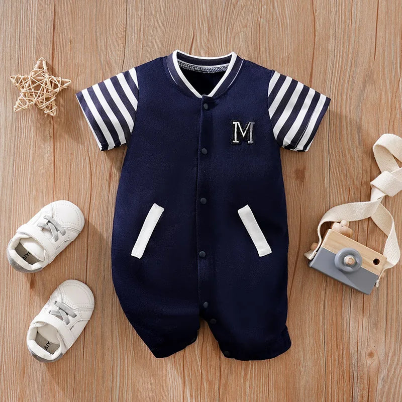 Baby Jumpsuit Casual Letter Embroidery — Swuffy