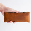 Vintage Leather Zippered Pencil Case — Swuffy