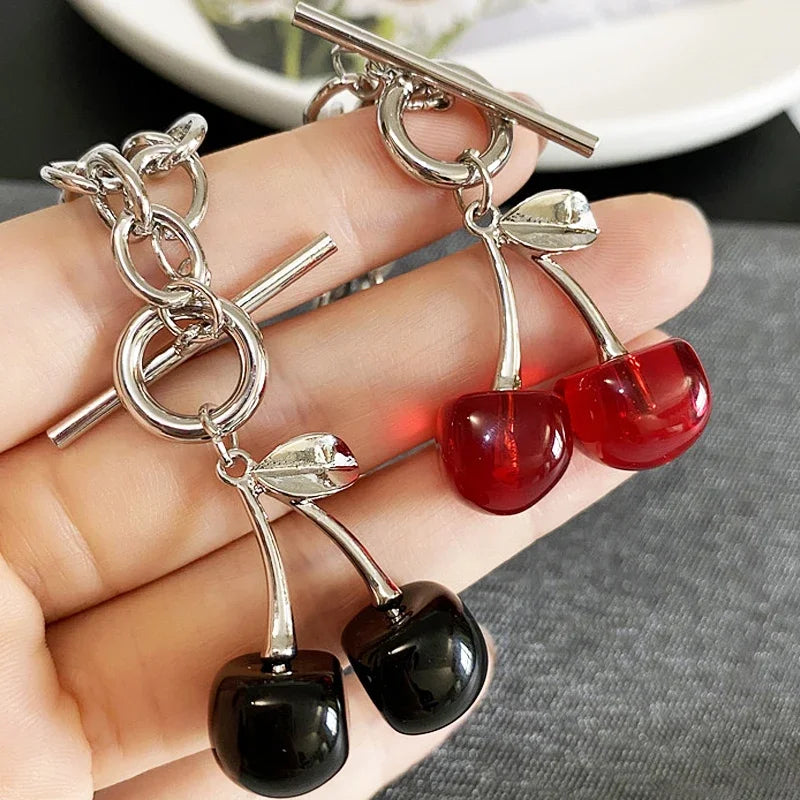 Punk Red Cherry Pendant Choker — Swuffy