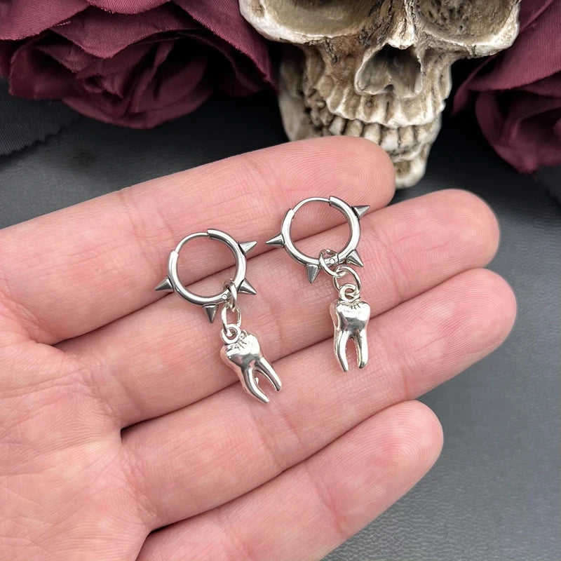 Gothic Tooth Stud Earrings — Swuffy