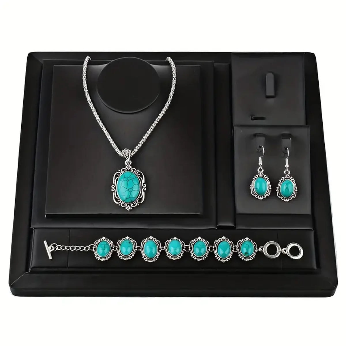 Vintage Turquoise Bracelet Necklace Earrings — Swuffy