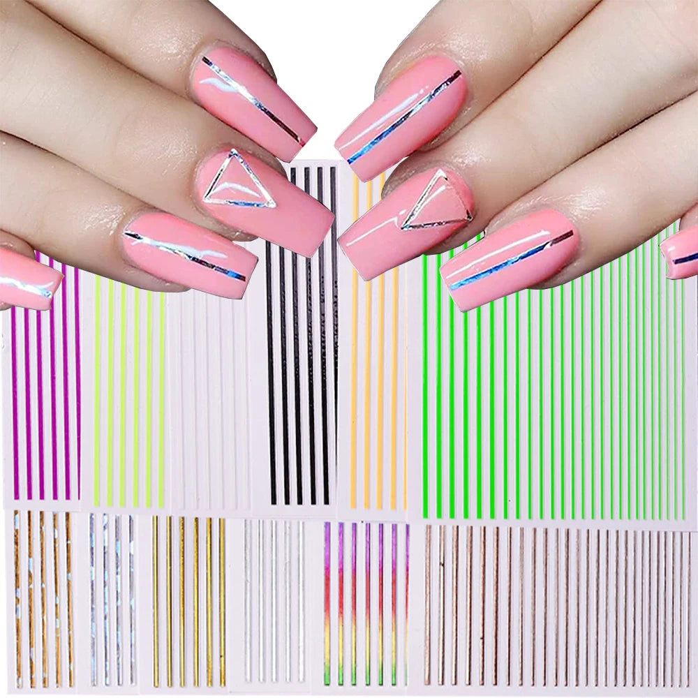 Sheets Strip Lines Nails Art — Swuffy