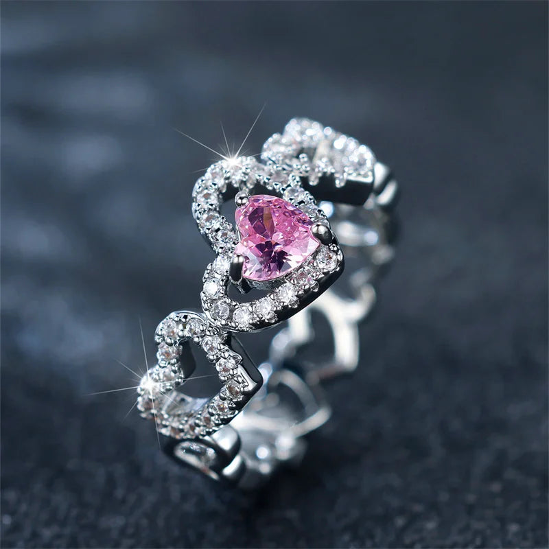 Female Pink Zircon Stone Ring — Swuffy