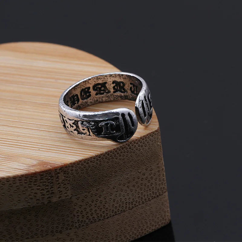 Retro Six Word Admonition Ring — Swuffy