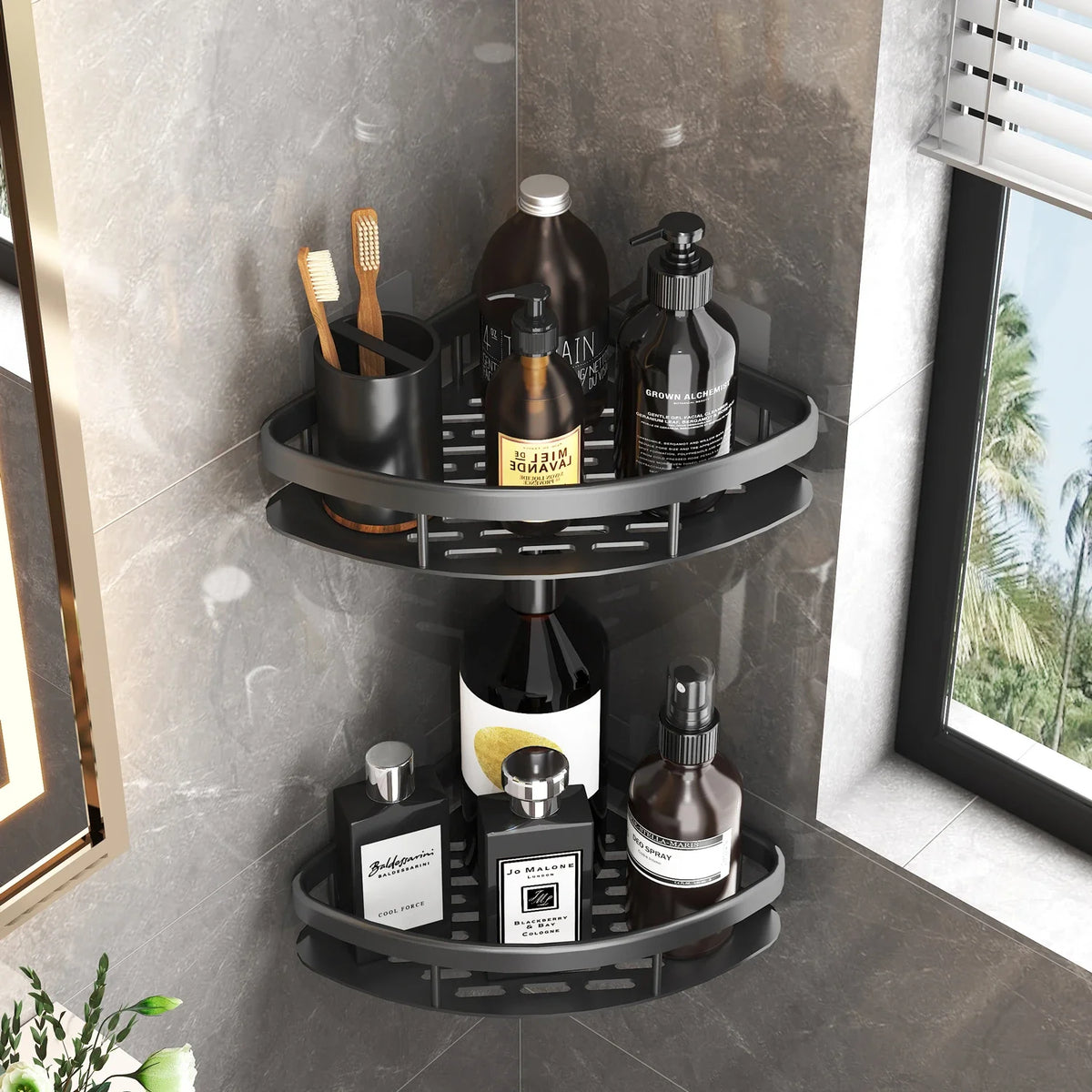 Bathroom Storage Rack No Drill — Swuffy