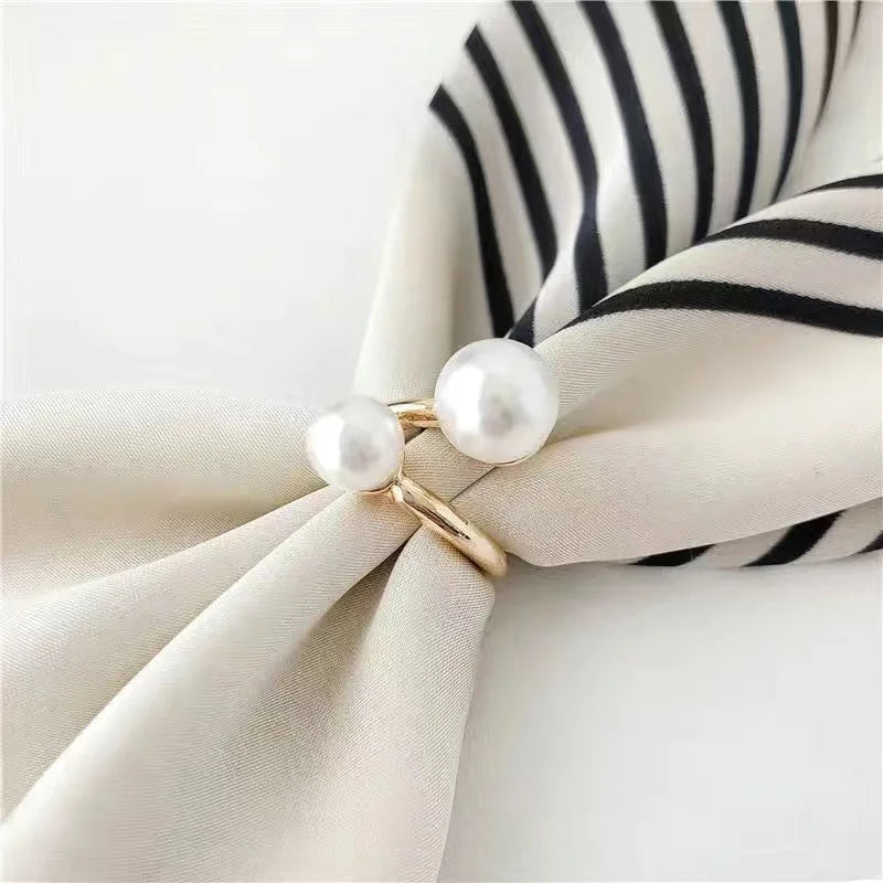 Pearl Brooches Scarf Buckle Geometry — Swuffy