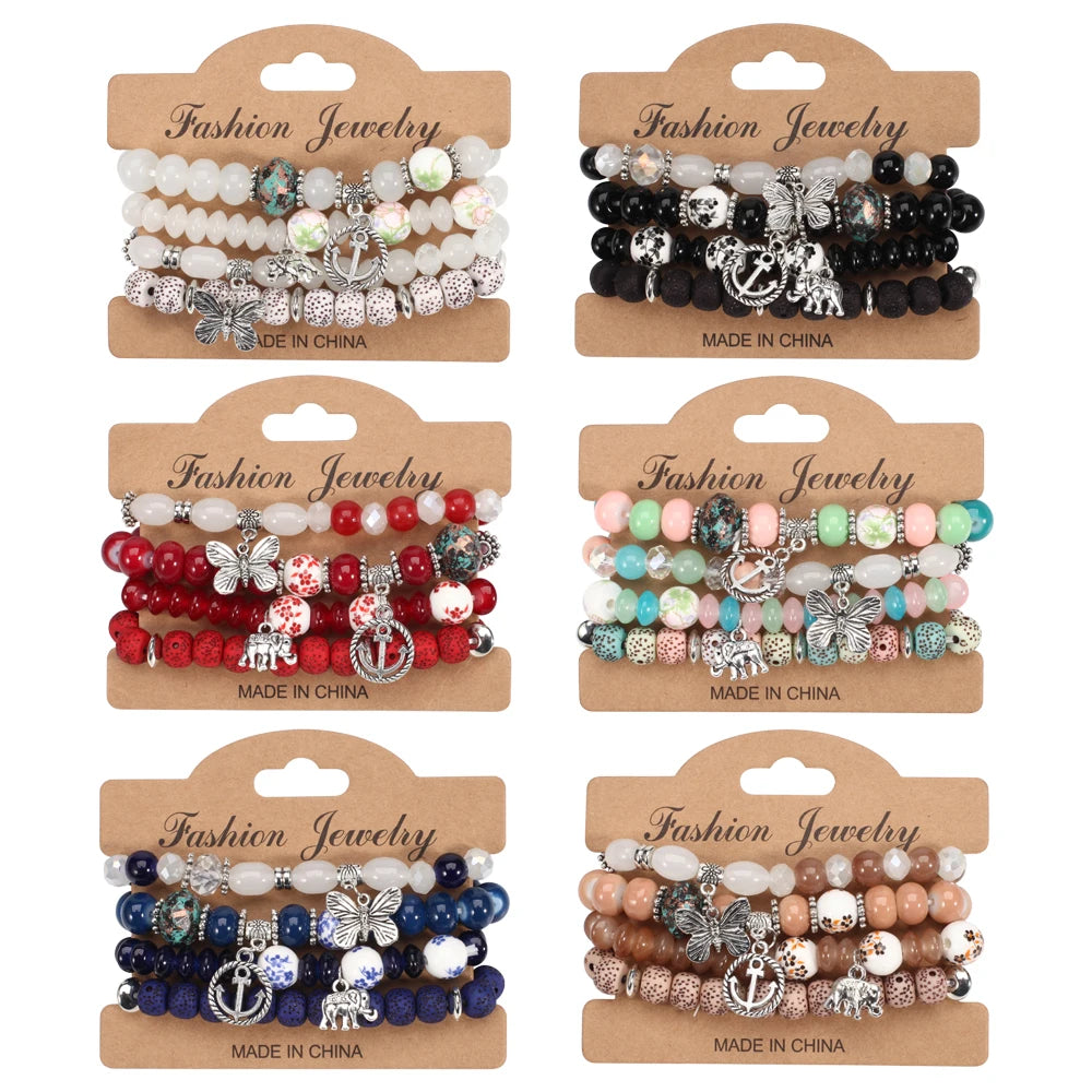 Bohemian Bracelets Stackable Butterfly Elephant — Swuffy