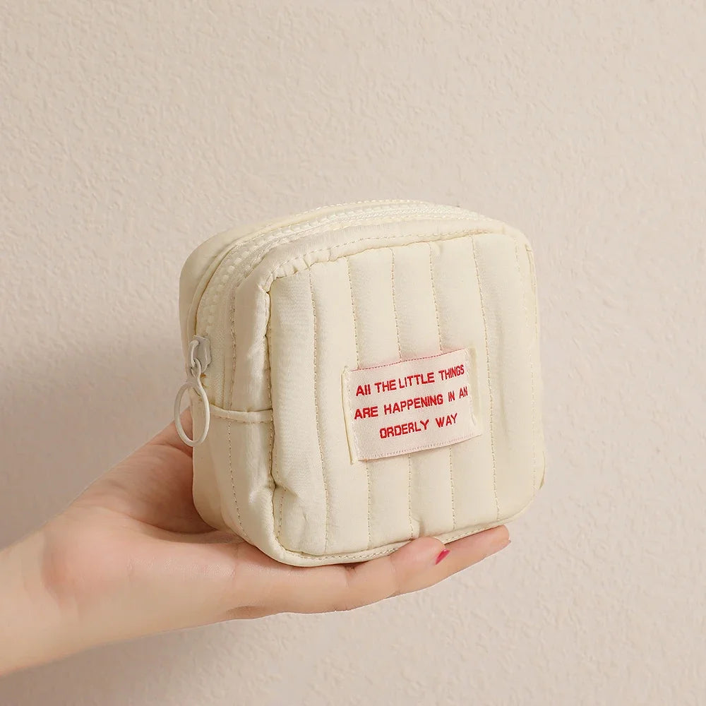 Korean Square Cosmetic Bag Earphones — Swuffy