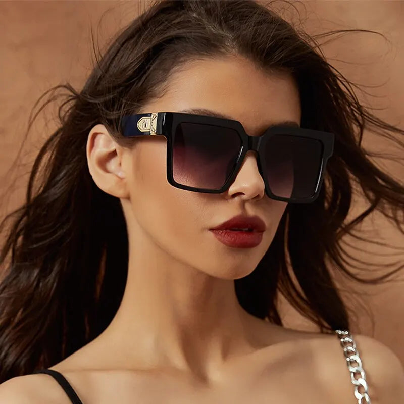 Brand Designer Square Oversized Sunglasses — Swuffy