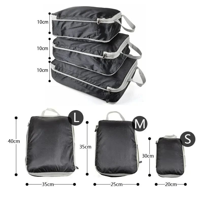 Black Blue Grey Compressible Travel — Swuffy