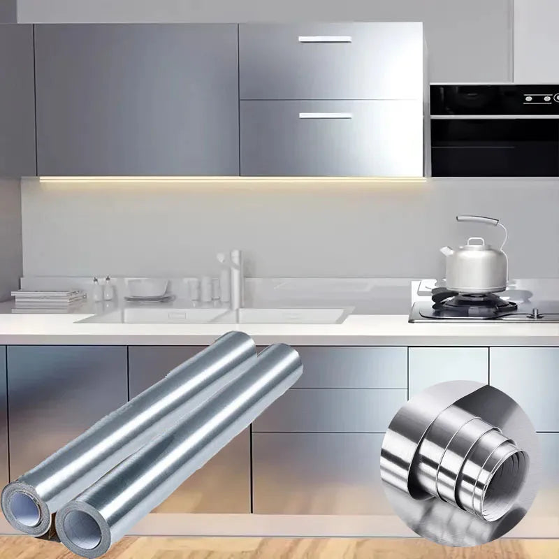 Fireproof Waterproof Brushed Silver Wallpaper — Swuffy