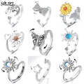 Nuvora Luxury Crystal Star Moon Anxiety Ring Fidget — Nuvora